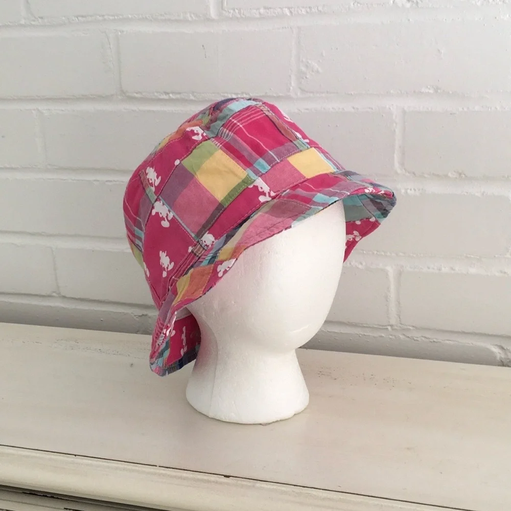 Adult Size Pink Plaid Preppy Classic Disney Mickey Mouse Bucket Hat - Picture 3 of 9